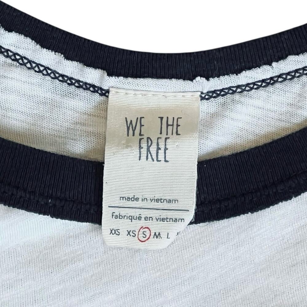 Free People We The Free Women’s Sz S Friday Fever Raglan Contrast Tee Shirt Top - Picture 7 of 13